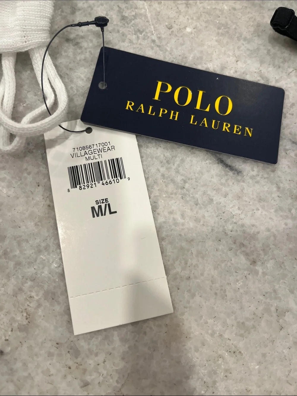Polo by Ralph Lauren  Navy & White Face Mask Duo with USA Flag Detail
